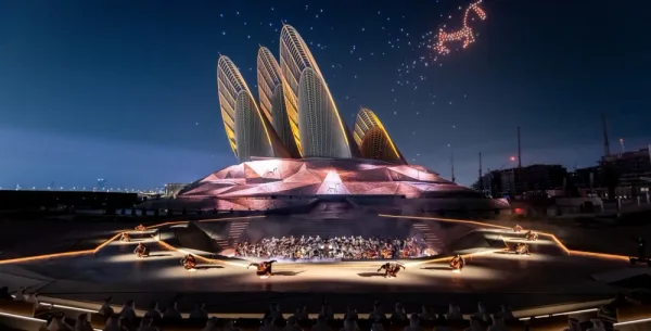 A museum opening composed in light
