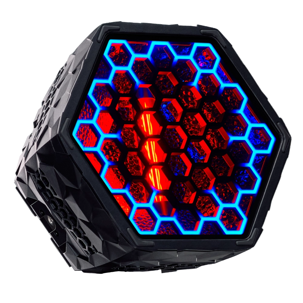 Portman Lights folds a pixel-mappable screen into a fixture's own face